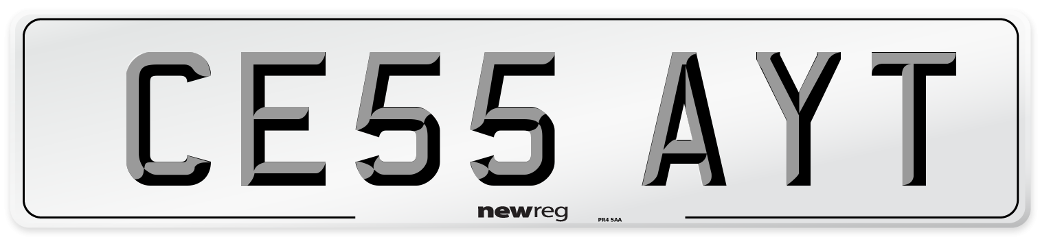 CE55 AYT Number Plate from New Reg